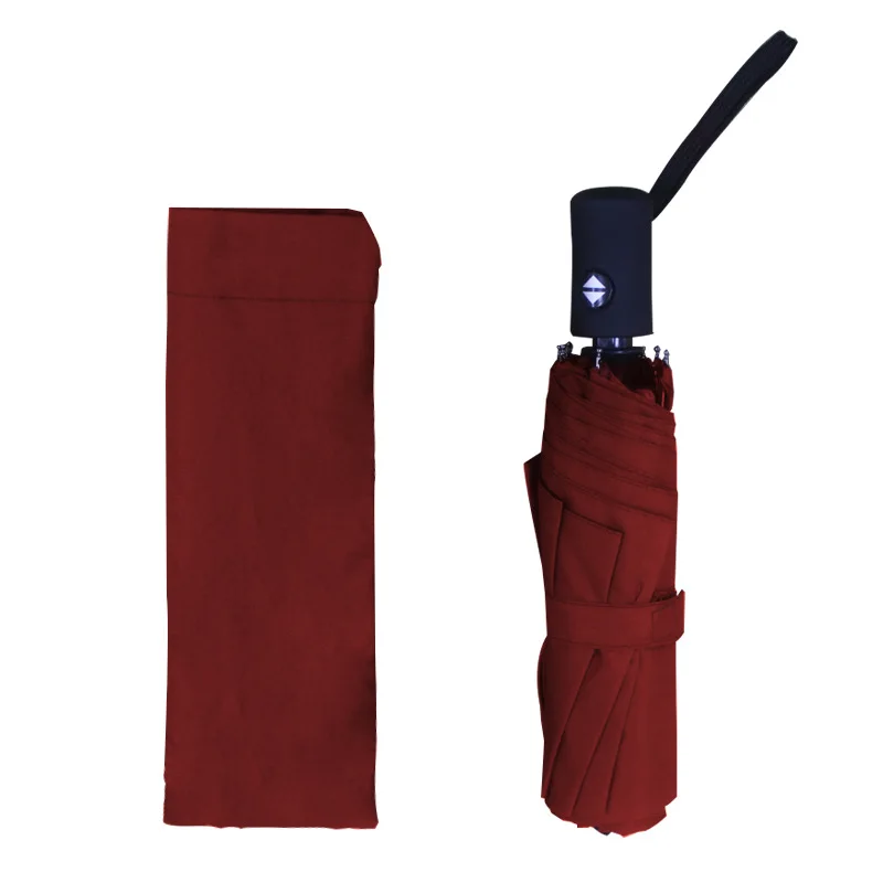 OK Umbrella Custom Printing Full Automatic Promotional UV Waterproof 3 Folded Umbrella for Hotel Bank Company