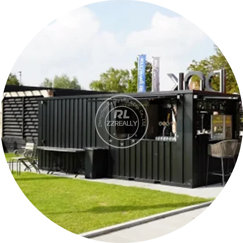 Street Drive Thru Container Prefab Coffee Shop Kiosk Mobile Prefabricated Container Bar Restaurant With Kitchen for Sale