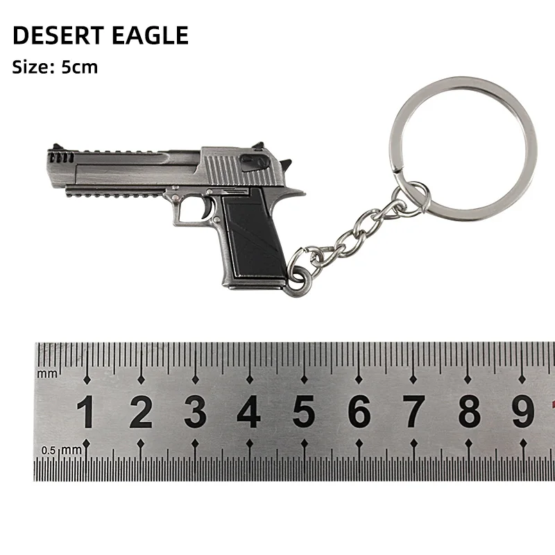 Miniature Gun Models Mini Gun Keychain Revolver Key Chain Gun Metal Weapon Model 3D Custom Keychain