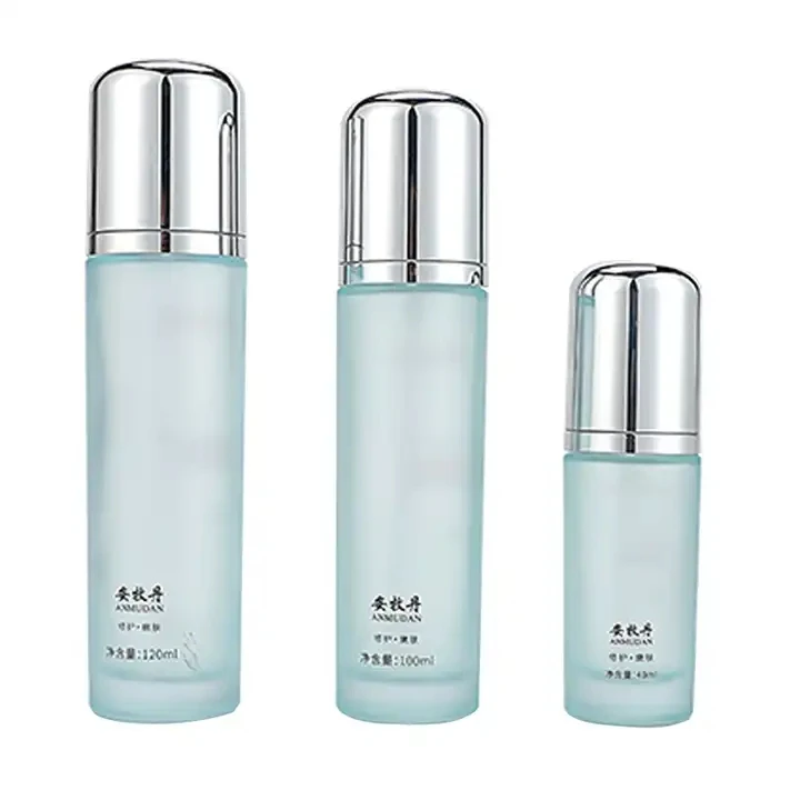 dropper bottle cosmetic glass bottles set 30g 40ml 50g 100ml 120ml Glass Set cosmetic jar glass cosmetic packaging