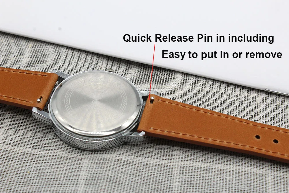 Luxury Quick Release Top Grain Genuine Leather Watch Band 18mm 20mm 22mm  Tapering Watch Strap Leather Bands