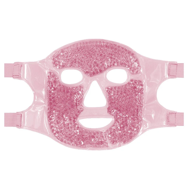 Cooling Ice Face Eye Mask with Soft Plush Hot and Cold Therapy Full Face Gel Beads Ice Pack Mask Face Care
