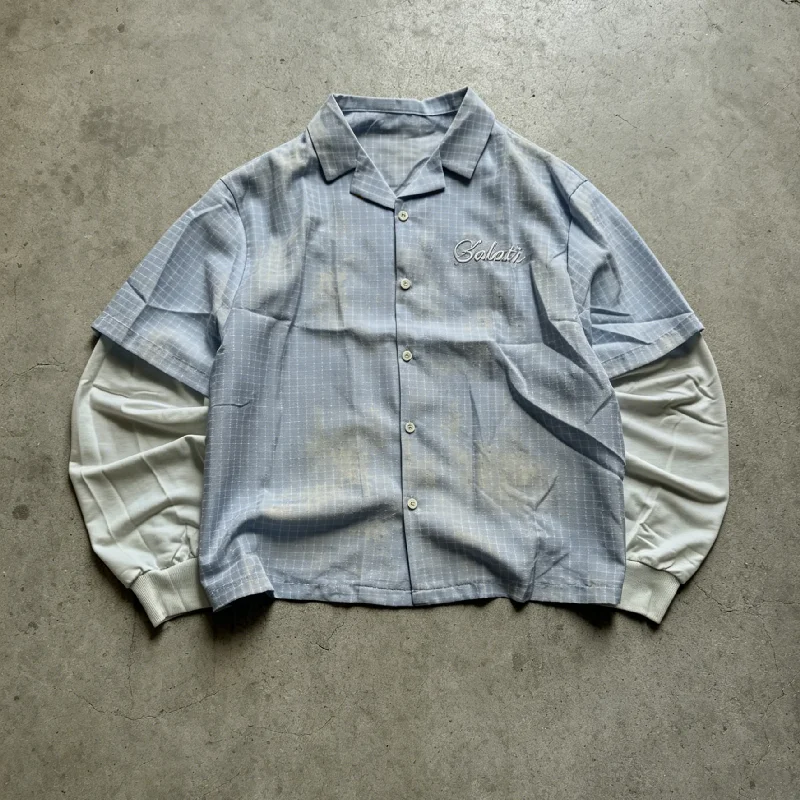 Spring Mens Contrast Patchwork Long Sleeve Shirt Premium Pocket Design Breathable Anti Shrink Anti Pilling Daily Tops gallery 5