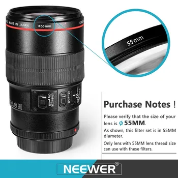 Neewer 55MM Professional UV CPL FLD Lens Filter+ND Neutral Density Filter(ND2/ND4/ND8) for  A37 A55 A57 A65 A77 A100 detail image