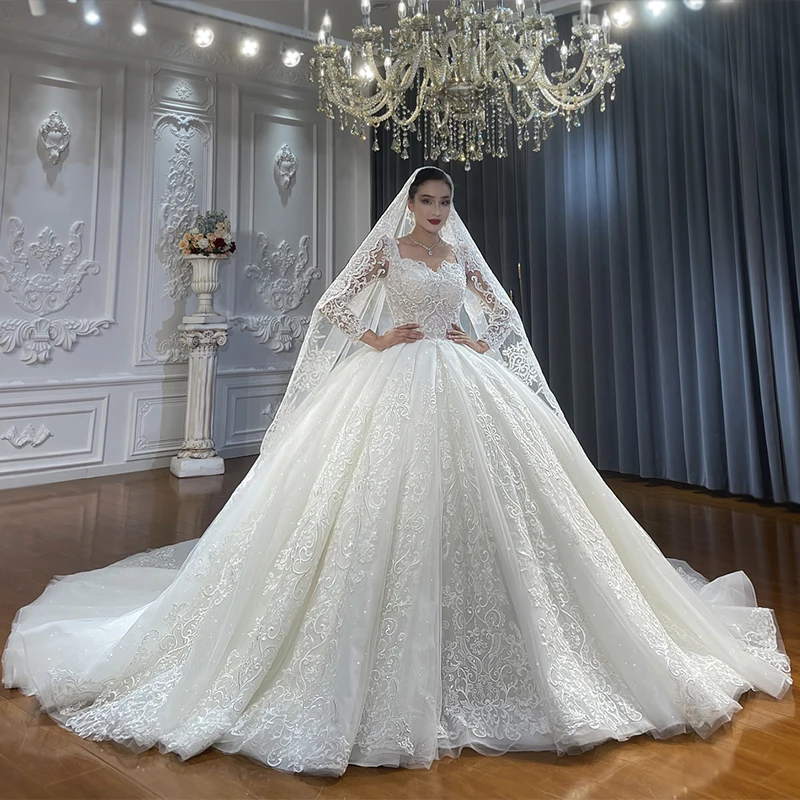 Jancember NS4591 African Lace Fabric Square Collar Ball Gown