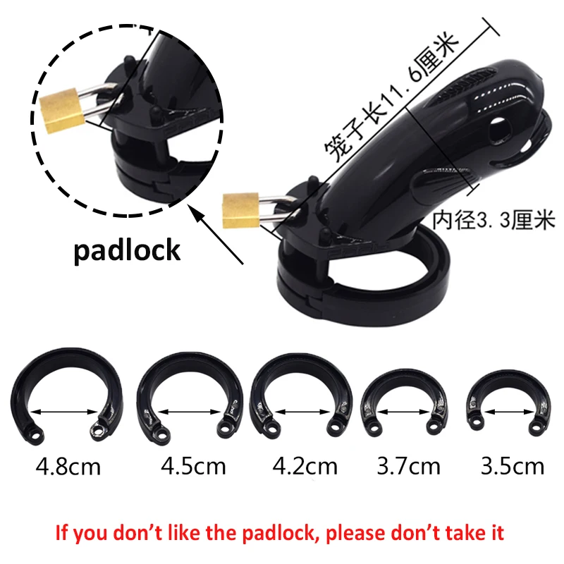 Free Custom Box - Plastic Cock Cage Male Chastity Devices for Men Pink Stomata Penis Ring With 4Size Fish Head Shape Lock