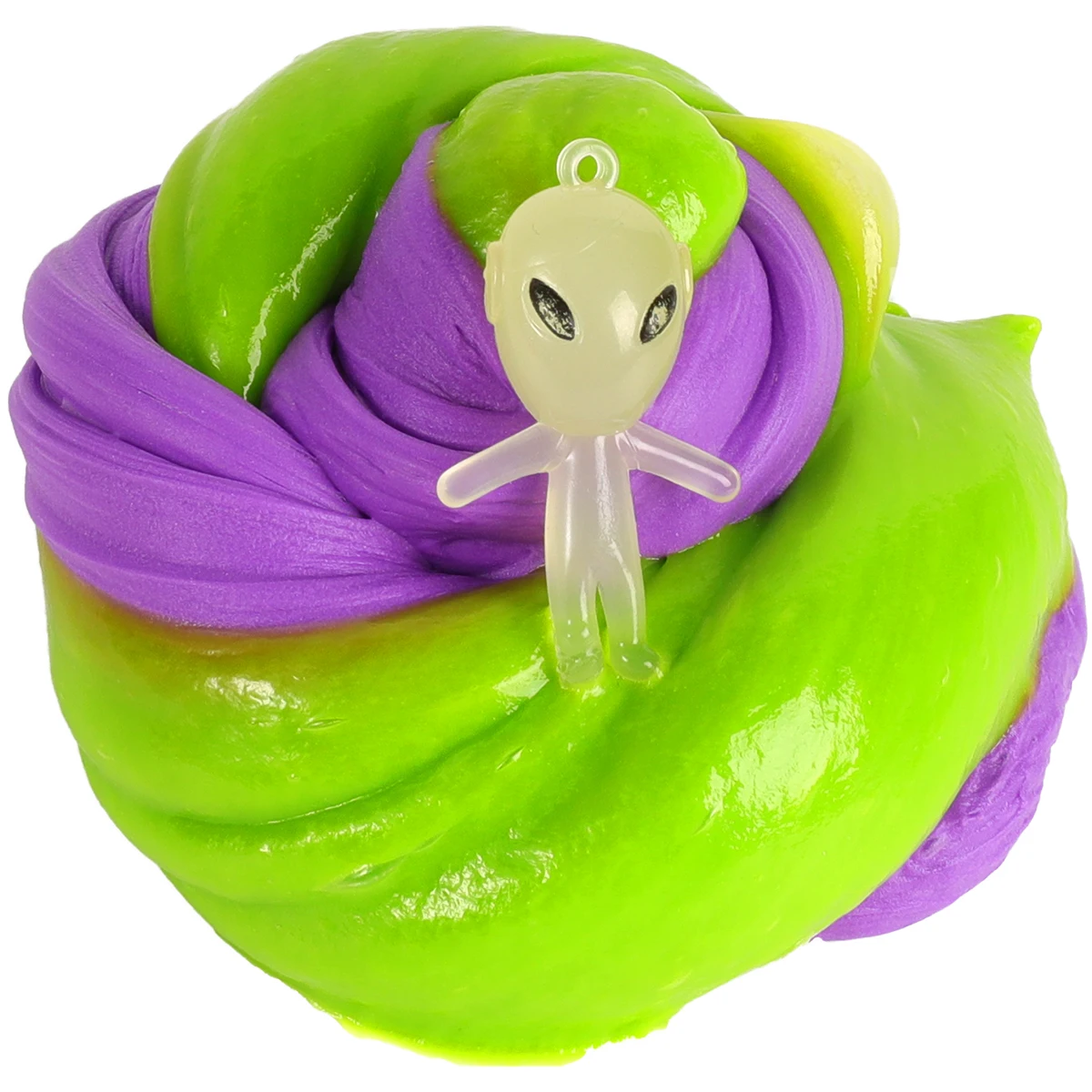Popular Flying UFO Fluffy Slime Alien Spaceship Pot Stretch Slime Toys