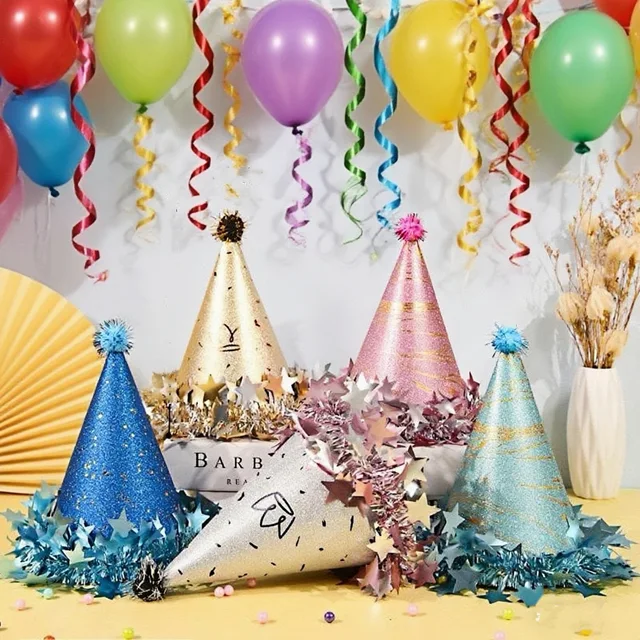 High-end Style Birthday Hat for Children and Adults Party Supplies for Holiday Events Birthday Cake Hat Birthday Cake Topper