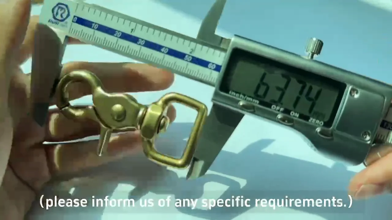 Custom Solid Brass Swivel Eye Bolt Square Trigger Scissor Snaps Hooks