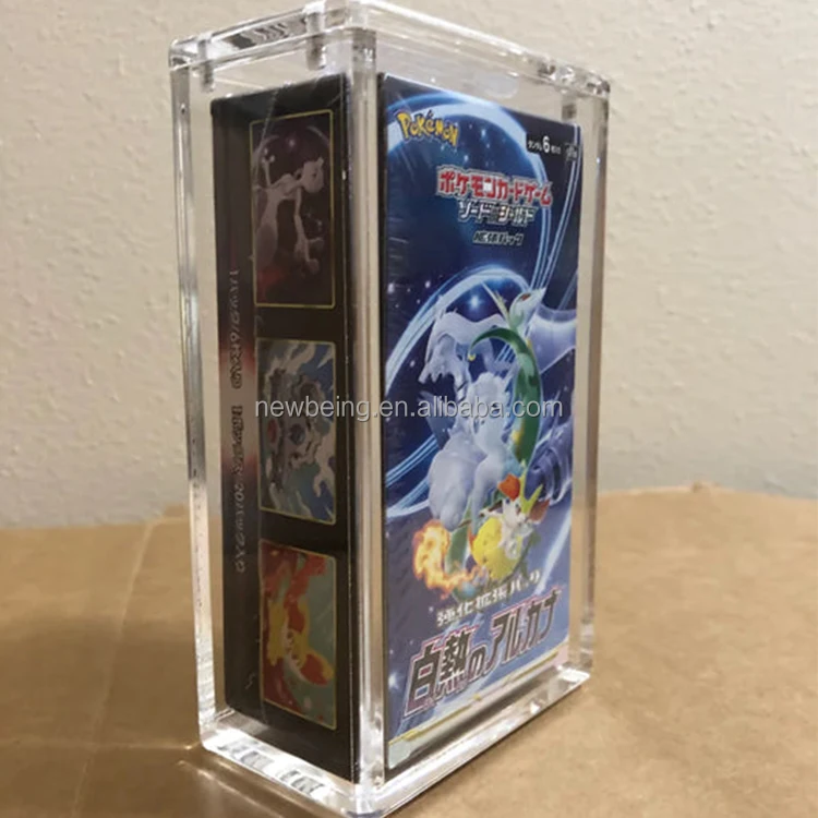 Good Quality Pokemon Cards Booster Box Silver Tempest Evee Clear Plastic  Japanese Booster Box Display Case