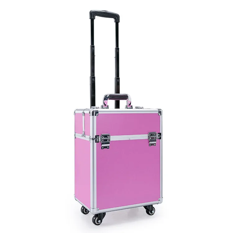 Factory Heavy Duty Hard Aluminum Carrying Tool Train Case Box With Wheels