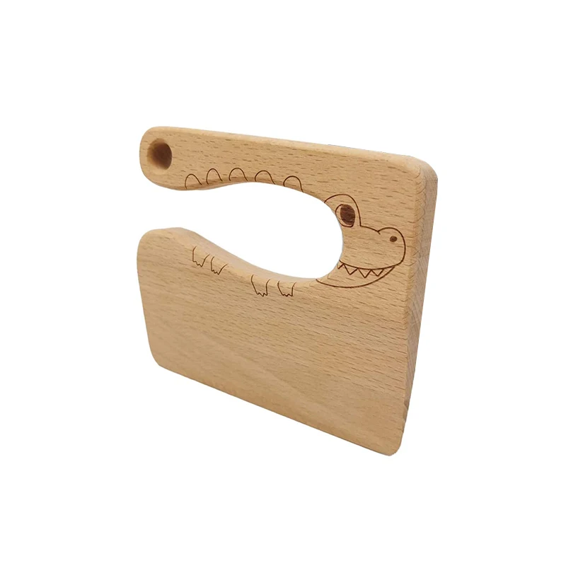 Cute Fish Crocodile Pattern Wooden Knife Safe For Kids - Temu