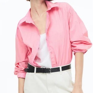 Custom High Quality Casual  Outdoor Shirts Classic Button  Girls LAPEL Collar Spring Summer Women's Blouses