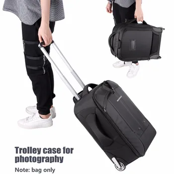 NEEWER Convertible Wheeled Camera Backpack Luggage Trolley Case (Black-Red/Black-Green) product image
