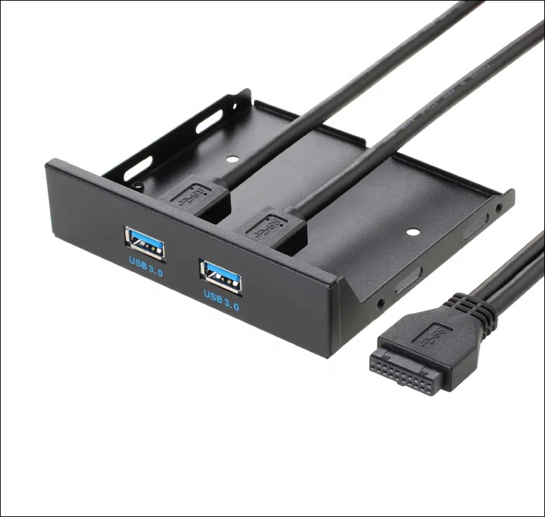 Computer Cables Hot Worldwide 3.5 2-USB 2.0 Port HUB CN, Cable Length: 60cm HD Audio Output Floppy Drive Expansion Front Panel New 