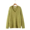 Top tricoté vert poire d'hiver