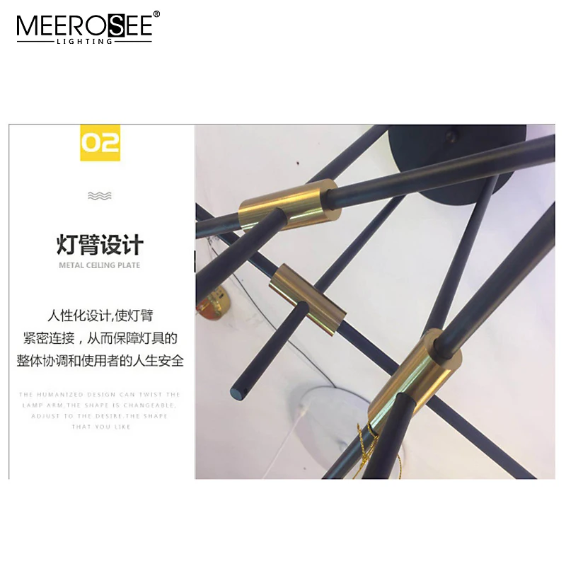 MEEROSEE Hotel Project Unique Design Pendant Light High Ceiling Track Light Chandelier for Shopping Mall MD86743