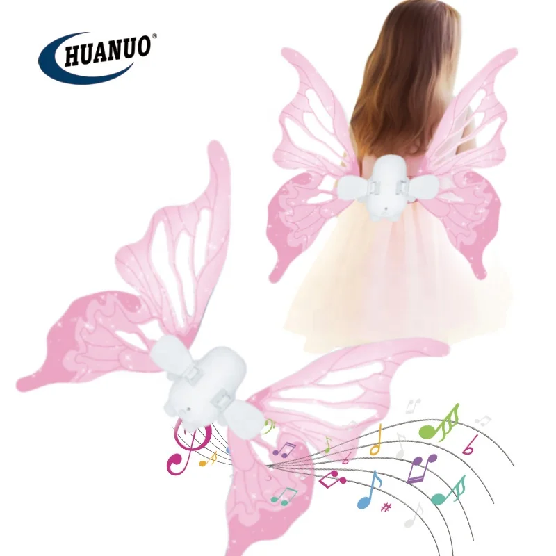 DeAO Alas De Mariposa Eléctricas Con Luces Y Música – Talla Única Ajustable, Ideal Para Niñas De 4 A 12 Años, Fiestas Y Disfraces