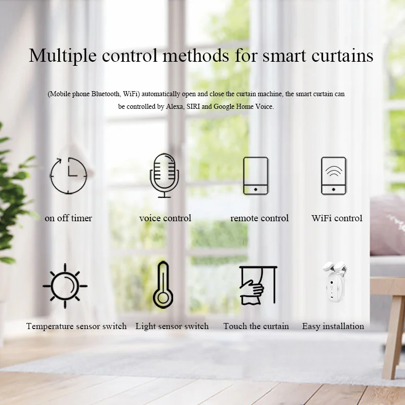 Tuya Smart Curtains Robot Motor Automatic BLE Curtain Opener Rechargeable  Electric Switch Bot Remote Control Alexa Google Home