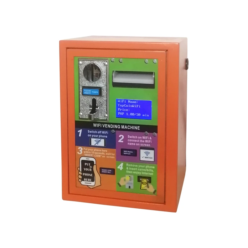 2025 Exclusive Distributor 2-in-1 Coin & Banknote Payment Operated Charging Cable WiFi Vending Machine