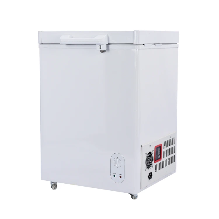 110L Solar Deep Chest Freezer Fish White Customized Folding Door Solar Freezer