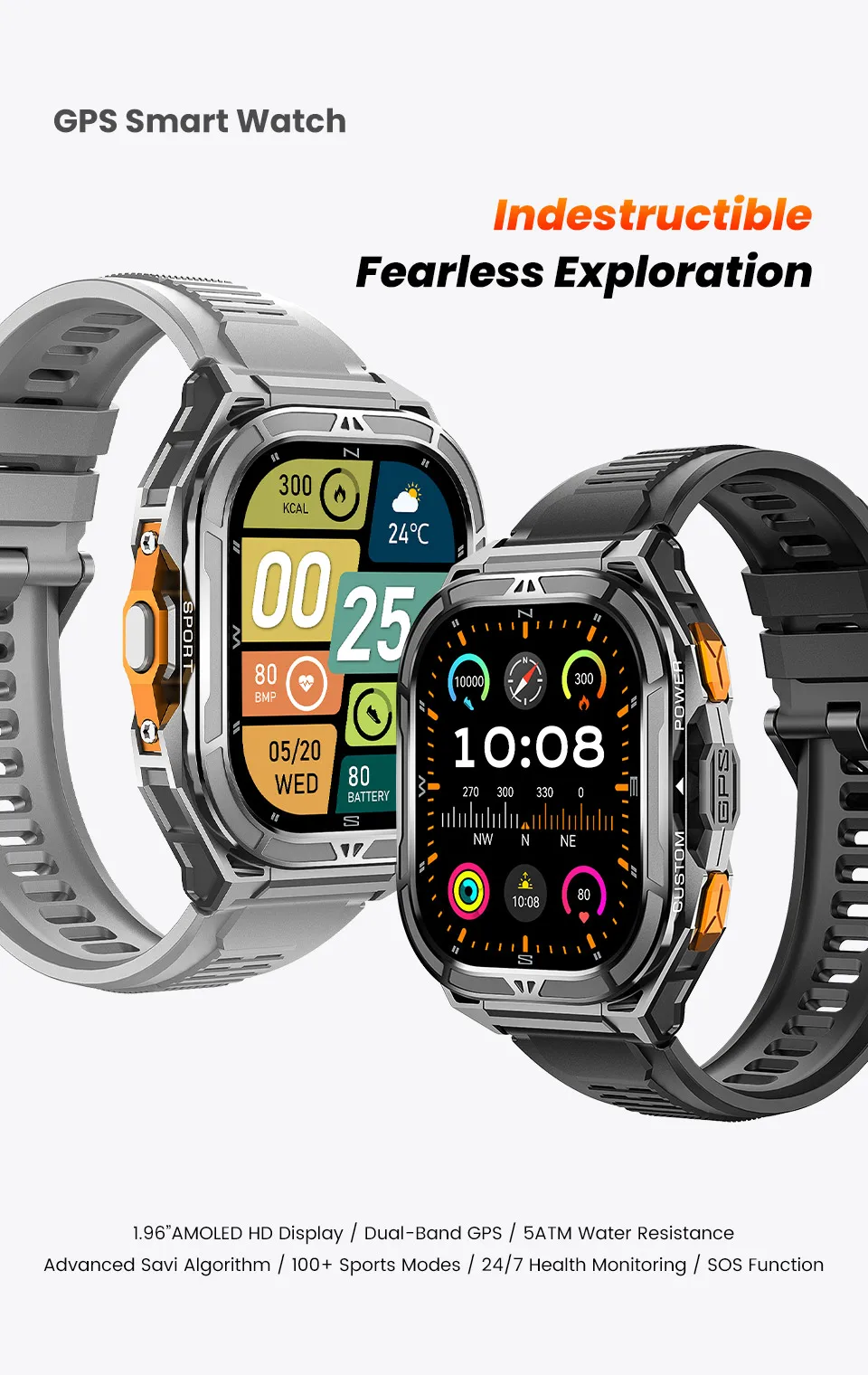 Welcome OEM Order, Factory Whole Selling 2025 X5 Relojes Smartwatch 1.96inch Amoled Compass Altitude Measure 5atm Waterproof Health Monitoring Gps Smart Watch For Men - Buy Smart Watch For Men gps Smart Watch 5atm Waterproof Smartwatch