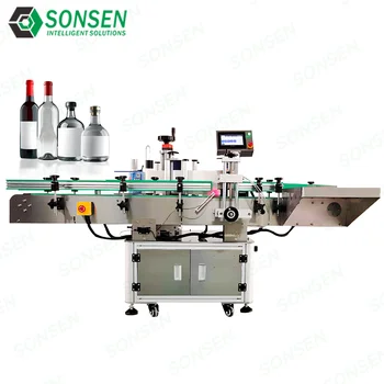 Automatic Round Bottle Labelling Appliance High-Speed Sticker Machine for Self-Adhesive Labels of Plastic and Beverage Bottles