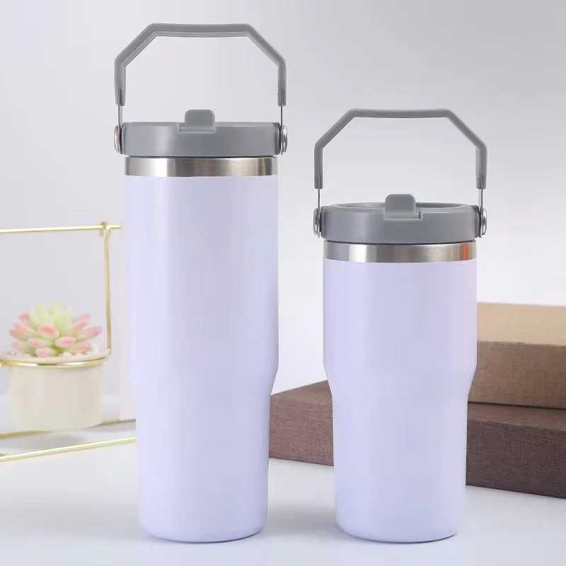 30oz Tumbler with Handle and Straw Lid, Leakproof Tumbler Vacuum Insulated  Water Bottle for Home