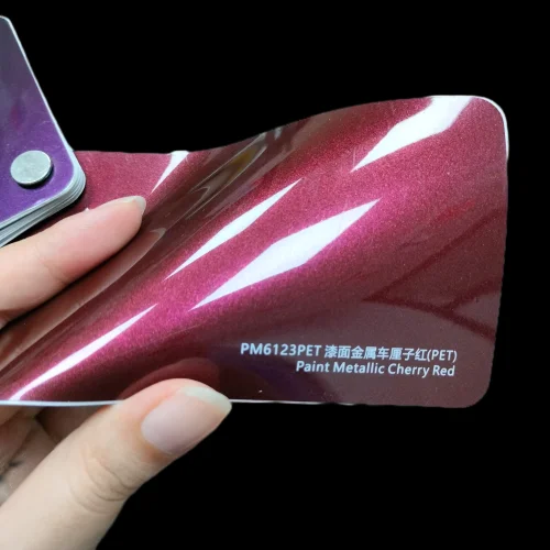 High quality Paint metallic cherry red car wrap PET material car body decoration sticker bubble free 1.52*18m