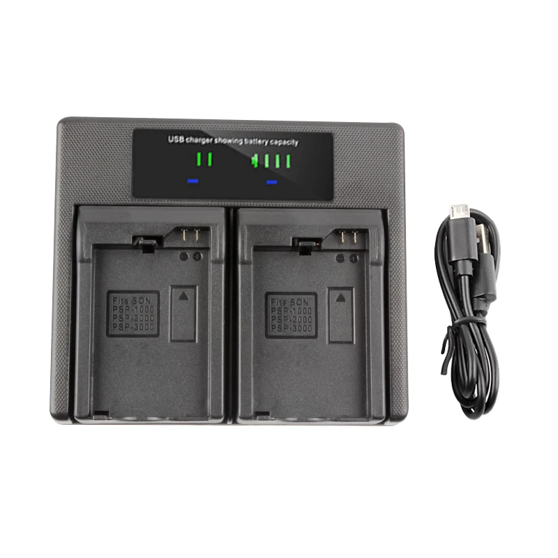 PSP-1000 Dual Charger with LCD Light PSP1000 Battery Charger for Sony PSP-100 PSP-1110 PSP1000 PSP110 PSPS110 PSP2000 PSP2001