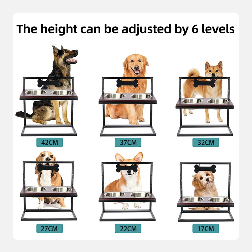 Wholesale Stainless Steel Eco-Friendly Heights Adjustable Dog Bowl Sta - product detail 6