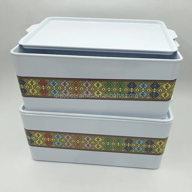 Popular Ethiopian Coffee Set Rekebot Saba Plastic Melamine Coffee Box Tray for Ceremony