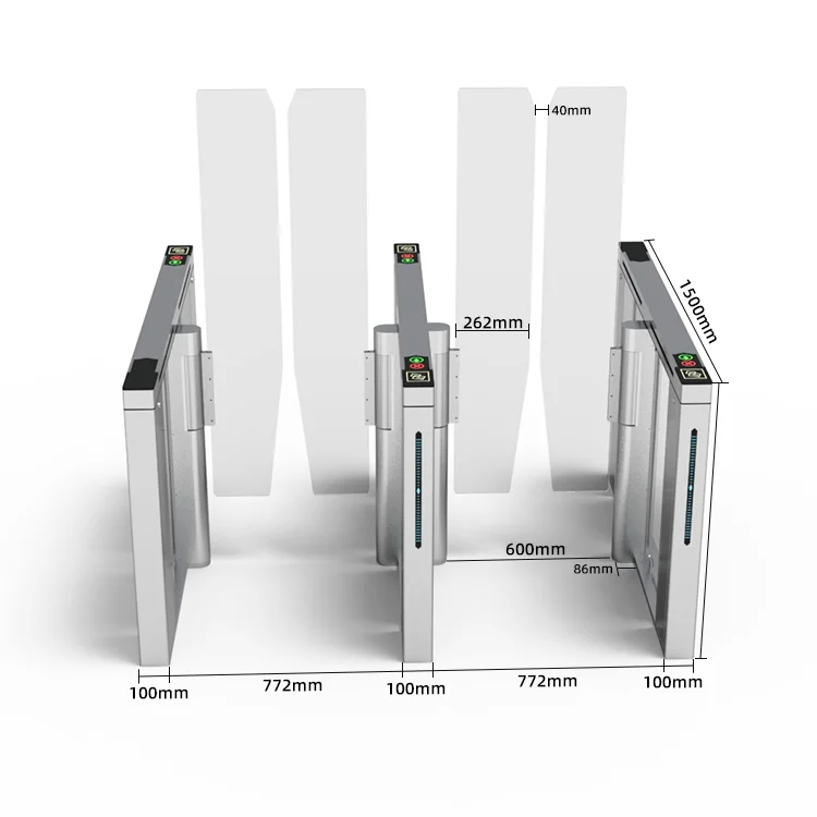 Airport Station Entry and Exit Checkpoint Security Automated Self-Service Ticket Gates Full Height Barrier Swing Barrier Gate