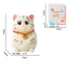 Gato de peluche adorable de 8 cm, con diseño TPR desgastado 04, en caja.