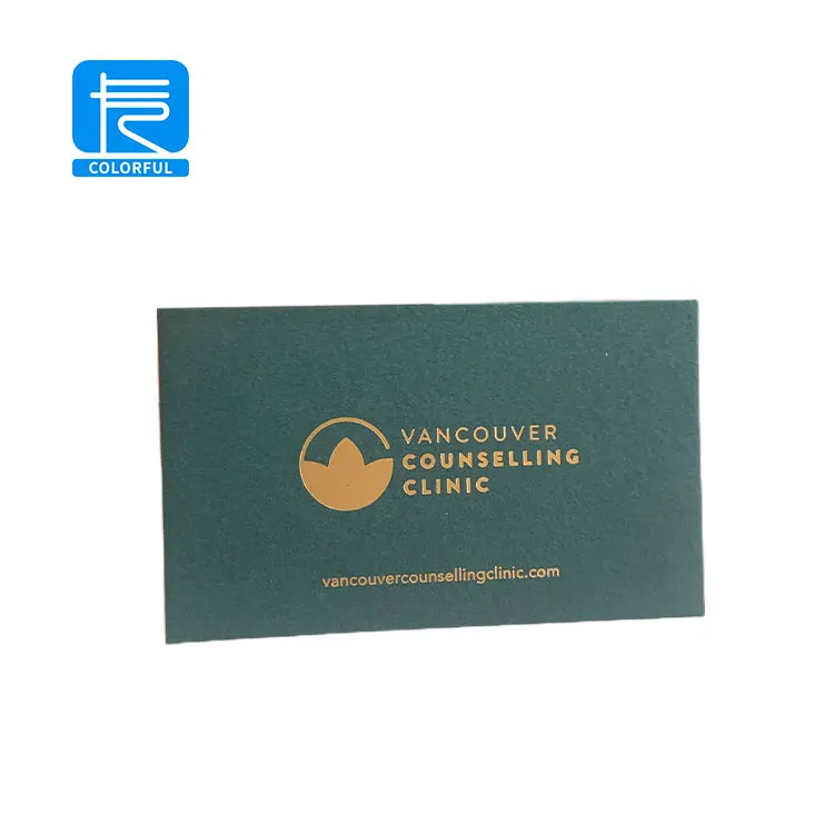 Custom Design and Thickness Embossed Concave  Gold Foil Luxury Cotton Velvet Paper Business Card Thank You Card