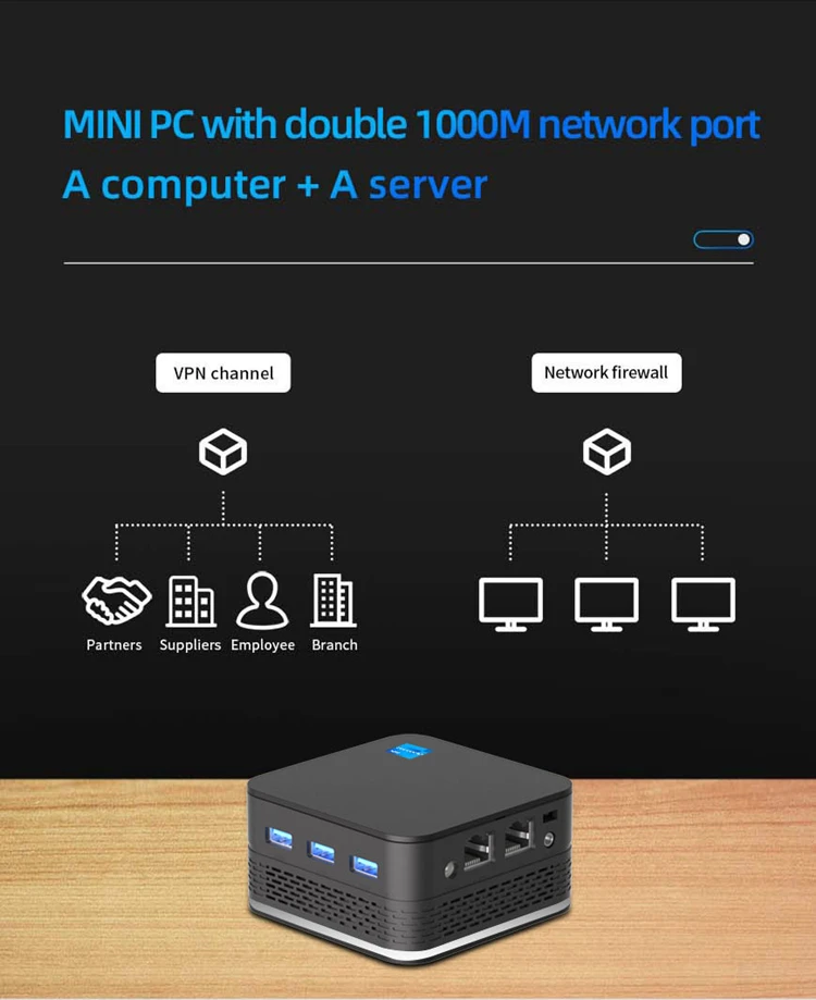 New Business Office Gateway Mini Computer T9 PLUS Intel  N95  Win11 Mini PC 8GB DDR4 256Gb SSD