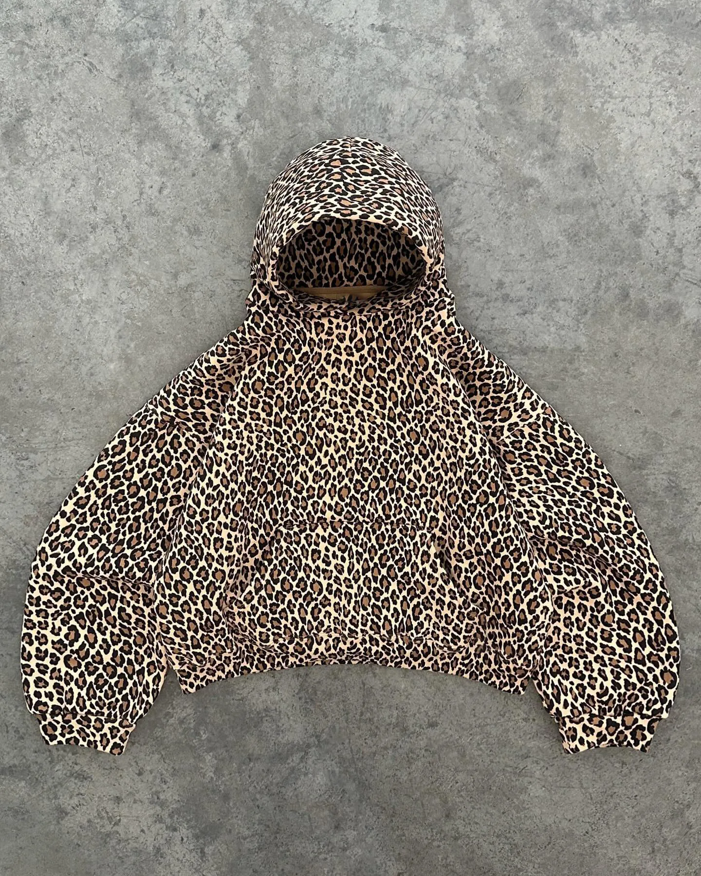 Salati Y2K Wholesale 400GSM Cotton Heavy Weight Baggy All Over Printed Leopard Pullover Unisex Oversized Sweatshirt Hoodies Men gallery 3