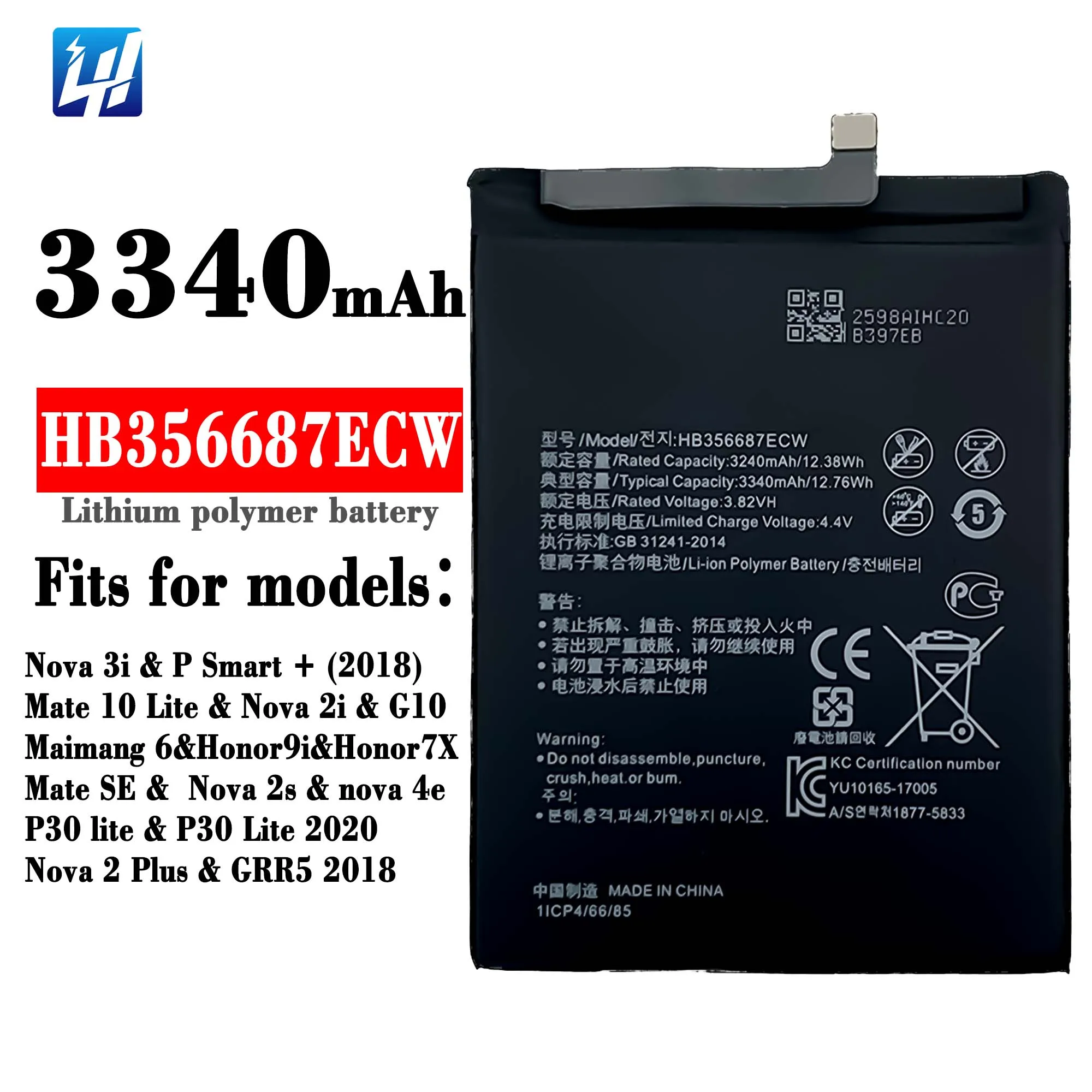 Bateria de celular nova edição 4e p30 lite, bateria original para