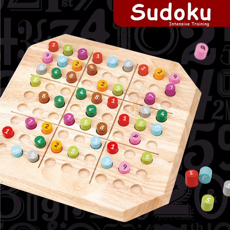 Sudoku Games Chess Toys Cognitive Color Digital Board Party Games Educational Sudoku Puzzles Wooden Brain Training Toys