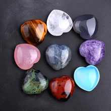30mm Amazonite Healing Crystal Fluorite Heart Love Carved Palm Worry Stone Energy Yoga and Decoration