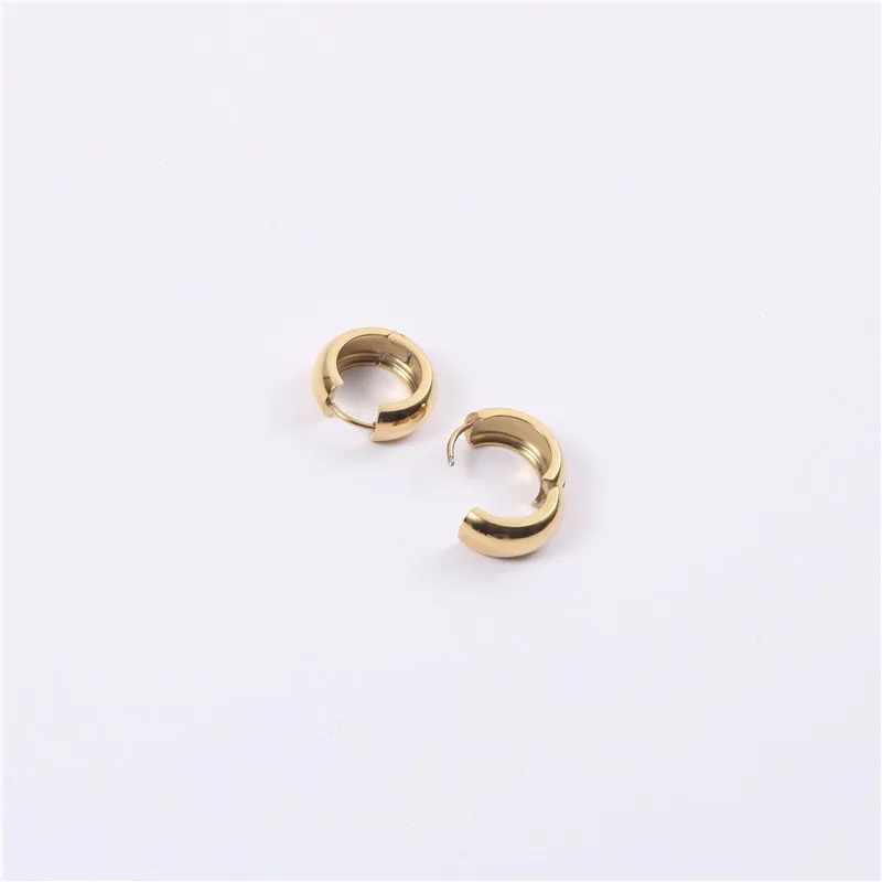 2021 High Quality Trendy Earring 18k Pvd Gold Plated Chunky Smooth ...