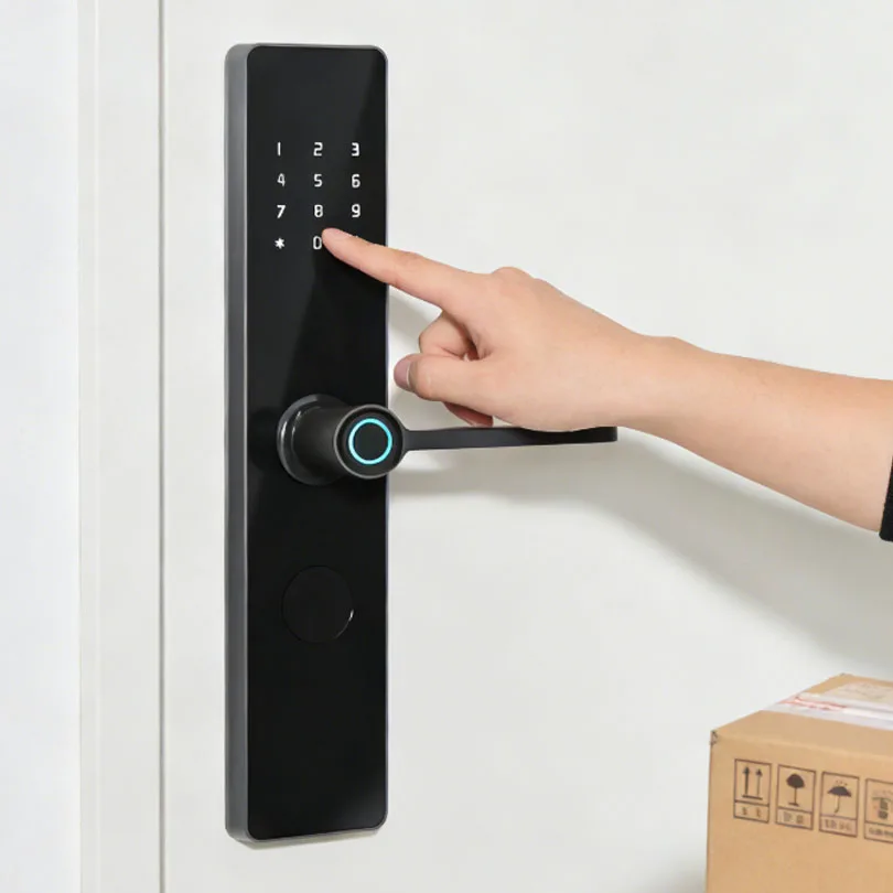 ล็อกอัจฉริยะวัสดุคุณภาพสูง ล็อกสแกนลายนิ้วมือและรหัสผ่าน ล็อกประตูอลูมิเนียมอัลลอยด์ อายุการใช้งานยาวนาน ยี่ห้อ Kaisstar