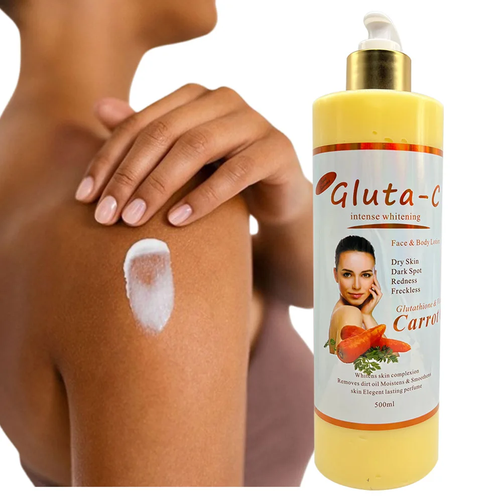 Gluta C Intense Whitening Anti-Aging Body Lotion with Organic Carrot Oil Moisturizes & Smoothens Skin 500mL