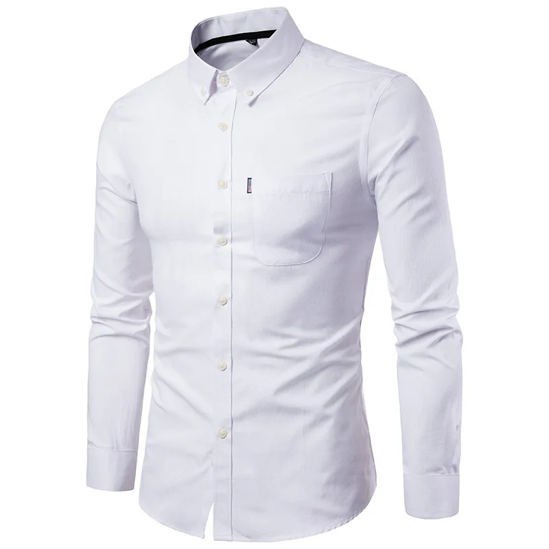 Men's Slim Shirt Long Sleeve Oxford Large Size Casual Summer Button Up Shirt For Men Formal Work Shirts229_voghion.com