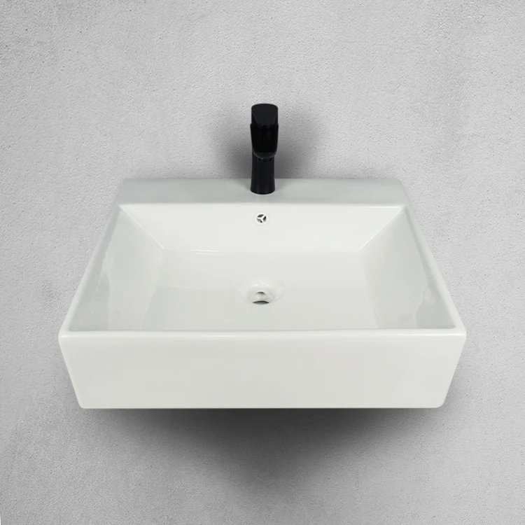 Tarpul Customized Any Color Water Basin Black Wall Hung Ceramic Bathroom Countertop Sink Wash Basin