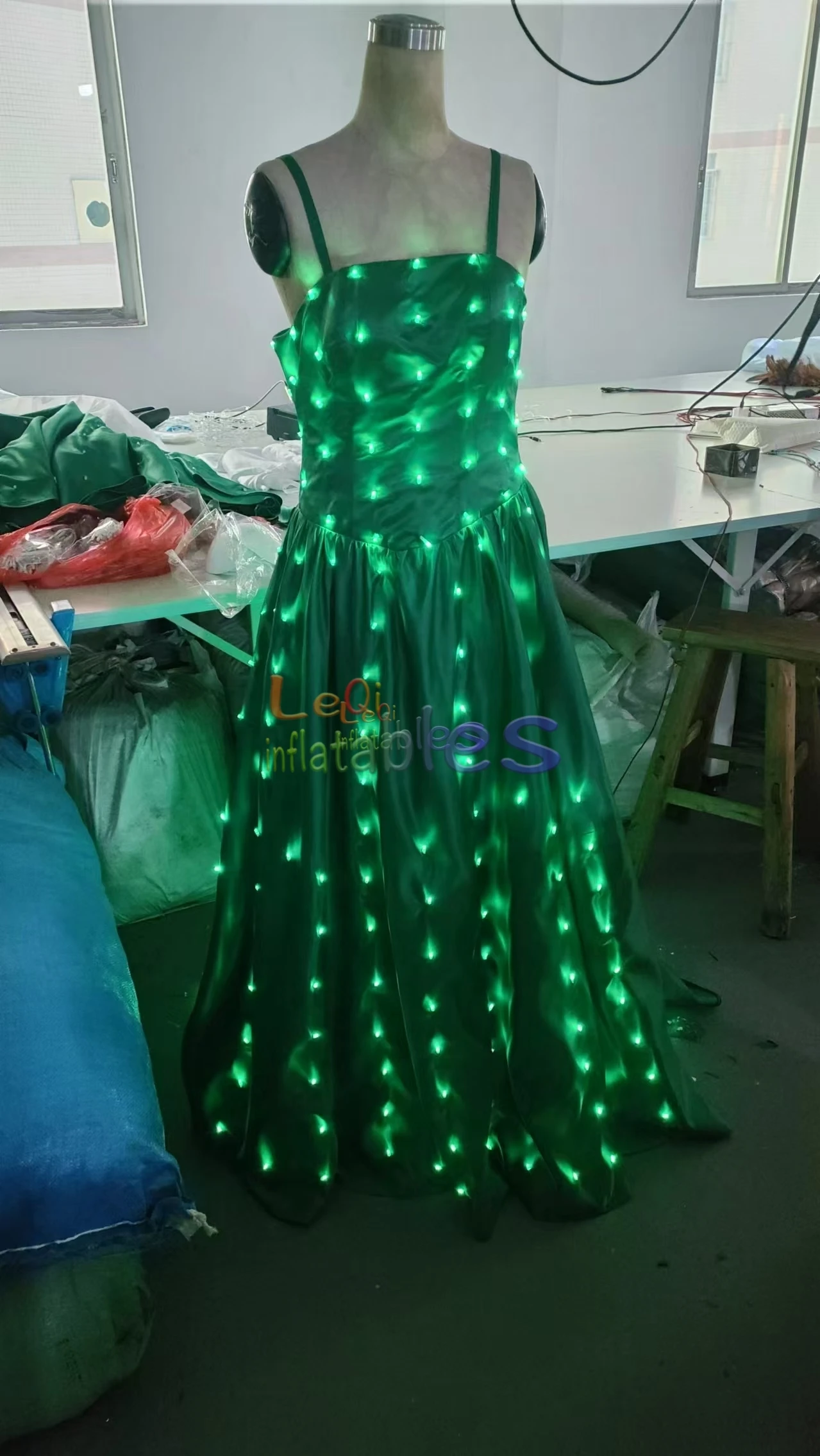 white christmas dresses Women Santa Costume LED Christmas Dress