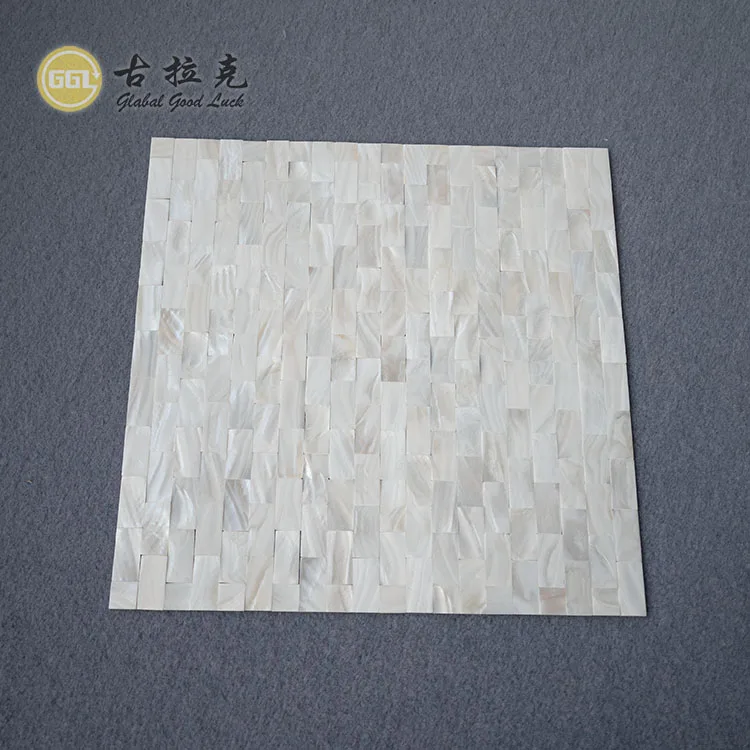 White Mother of Pearl Shell Seamless Mosaic Tiles Nature Sea Shell For Furniture