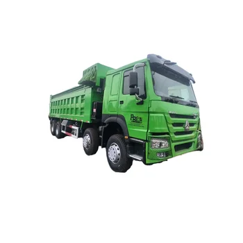 Diesel Green Howo 12 wheels 8x4 Manual  Weichai Left Segment Fuel Manual Transmission Used Heavy Truck