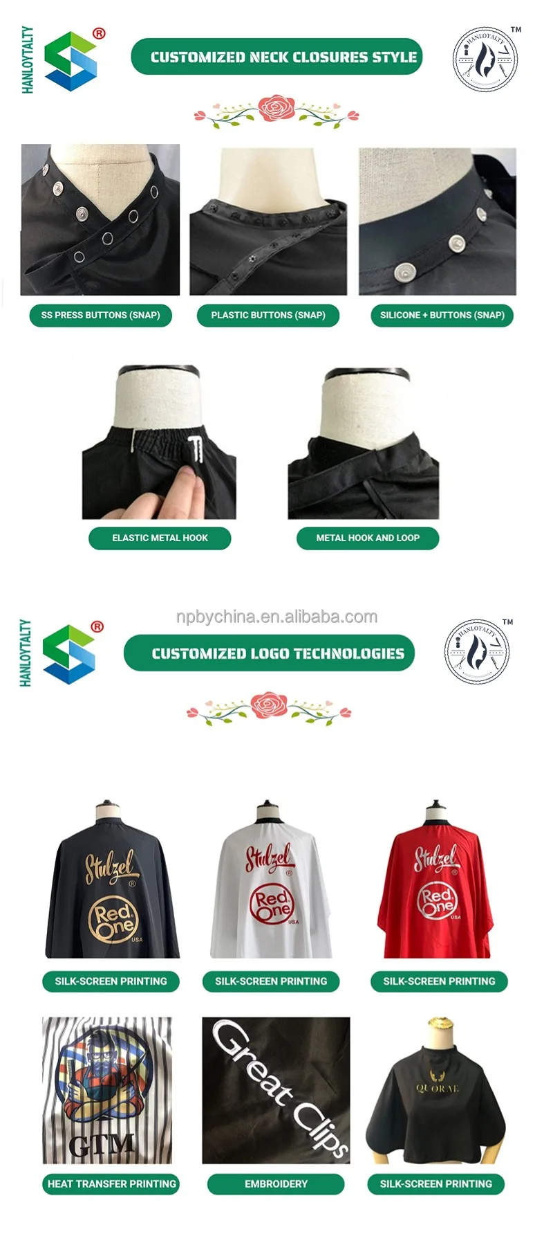 Hanloyalty New Design Silicone Neck Hairdressing Cape Apron Antistatic