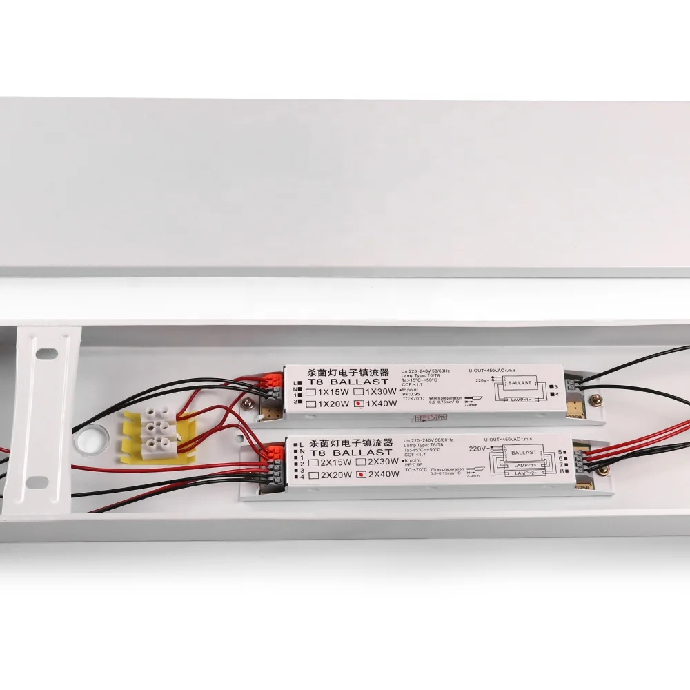 производителя 50/60 Гц 220-240 В 1x40 Вт 2x40 балласт и 3x40 УФ бактерицидные t8 светильник